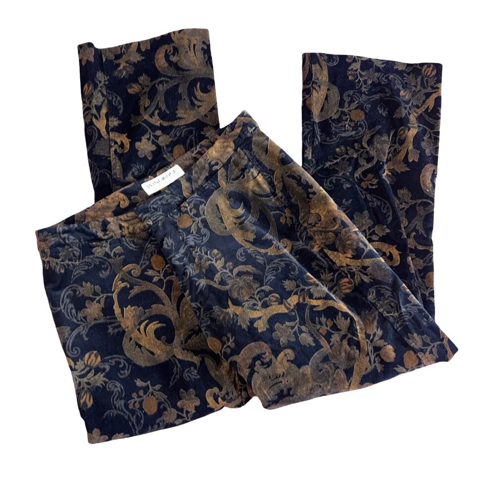 Vintage Y2K Windridge Cheryl Nash Velour Floral Pants Size 8